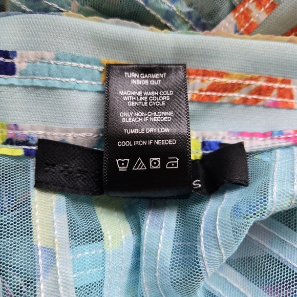 Ali Miles Size PL Sheer Mesh Front Zip Jacket Abstract Multi Color Design - Picture 10 of 12